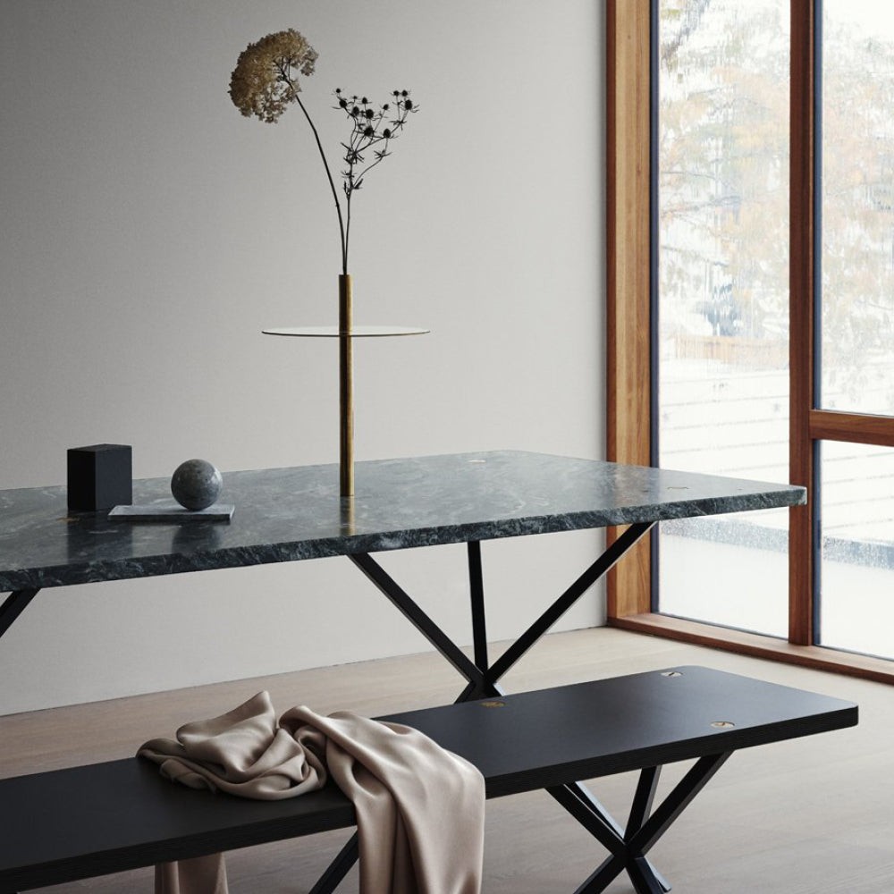 Rektangulärt matbord i verde italia granit